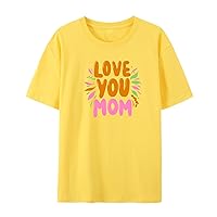 Mom T-Shirt for Women Love You mom Graphics mom T-Shirt