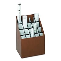 Safco Products 3081 Vertical Roll File, 20 Compartment, Wood Grain Walnut Finish, Corrugated Fiberboard Construction, 2.75