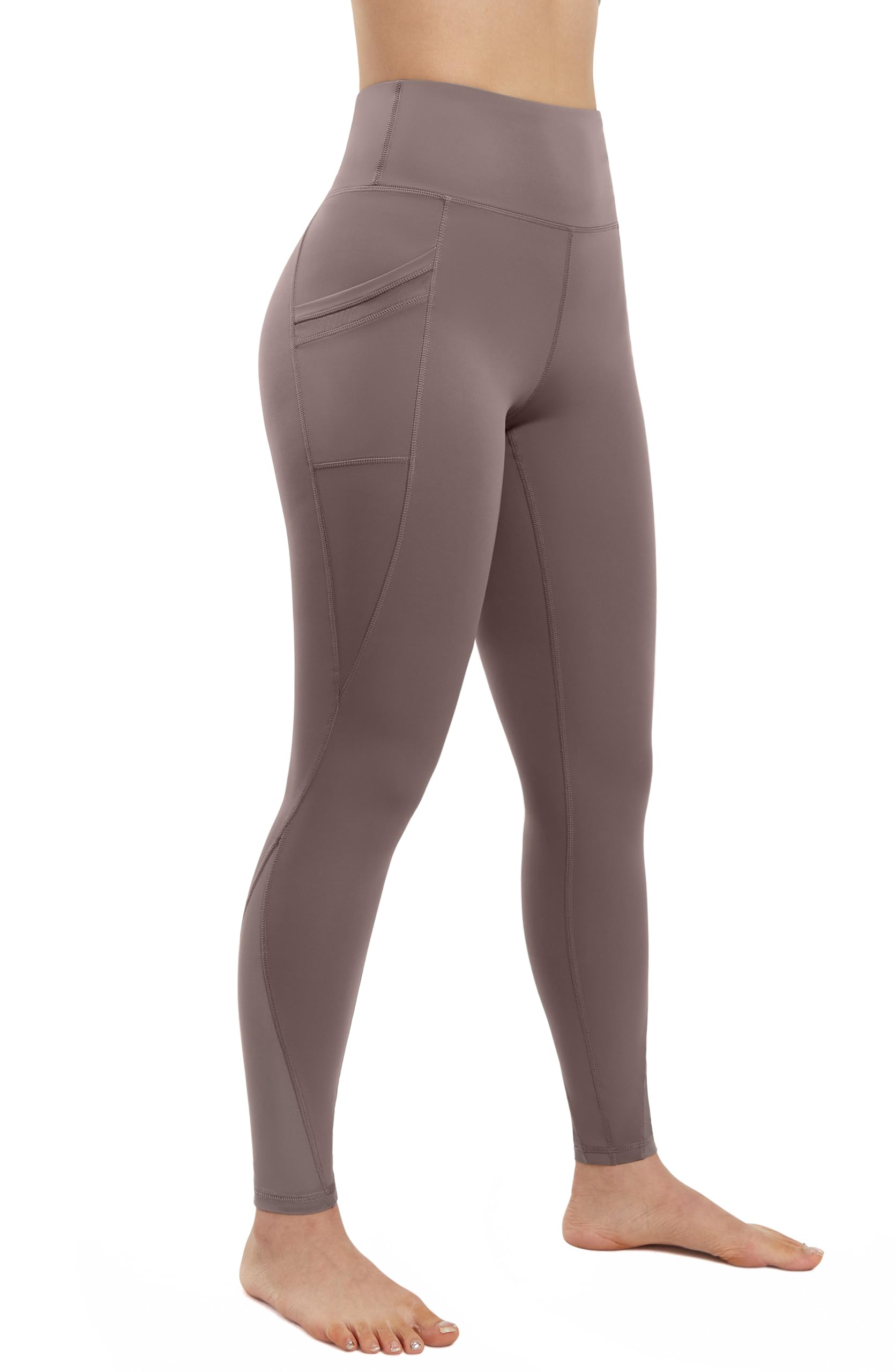 AFITNE Women’s High Waist Mesh Yoga Leggings with Side Pockets, Tummy Control Workout Squat-Proof Yoga Pants