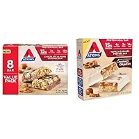 Atkins Chocolate Almond Caramel Protein Meal Bar 8 Count and Vanilla Caramel Pretzel Protein Meal Bar 5 Count Bundle