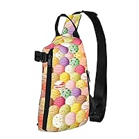 Hawaiian Tropical Leaves Flowers Print Lightweight Adjustable Crossbody Backpack Daypack For Men,Women Sling Bag