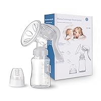Grownsy Manual Breast Pump, Silicone Milk Collector Shells/Catcher for  Breastmilk, Wearable, Kick-Proof with Sealed Flange, Breastfeeding  Essentials