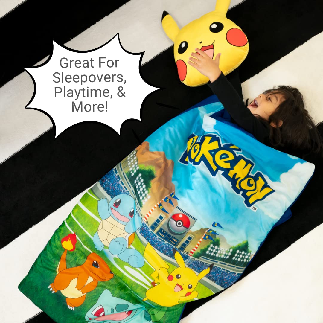 Pokémon Anime Kids Soft Lightweight 2 Piece Sleeping/Slumber Bag and Sling Bag Set, 46