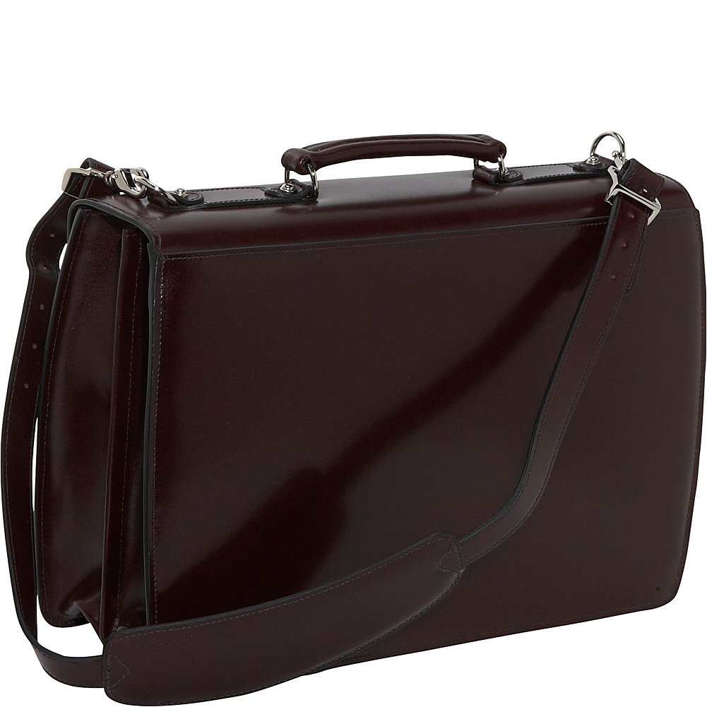 Jack Georges Elements Double Gusset Flap Over Briefcase #4402 (Burgundy)
