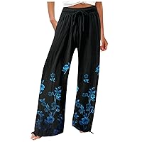 Women's Wide Leg Pants Dressy Casual Work Pants High Waisted Palazzo Pant Flowy Wide Leg Trousers