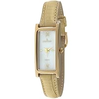 Peugeot Women's 3017BR Analog Japanese Quartz Gold-Tone Leather Strap Watch