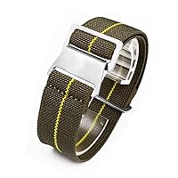 Man's French Troops Military Parachute Watchband Special Elastic Fabric Nylon Canvas Strap Hook Buckle 20/21/22mm Multiple Color Options