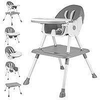 6 and 1 Baby High Chair, Baby High Chair, Convertible High Chair for Babies and Toddlers, Highchair for Girls Boys, Table Chair Set, Dining Booster Seat with 5-Point Harness and Removable Tray