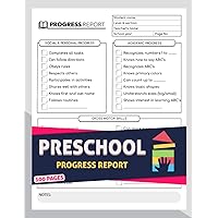 Preschool Progress Report: Daycare Student Progression Report Log Book With Quick Index | Child Care Progress Checklist | 100 Pages