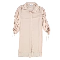 Womens Ruched Tunic Blouse, Pink, XX-Small