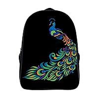 Beautiful Peacock 16 Inch Backpack Business Laptop Backpack Double Shoulder Backpack Carry on Backpack for Hiking Travel Work
