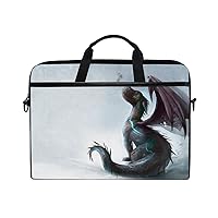 Cute Dragon on The Snow Laptop Case Bag Sleeve Portable/Crossbody Messenger Briefcase Convertible w/Strap Pocket for MacBook Air/Pro Surface Dell ASUS hp Lenovo 15-15.4 inch