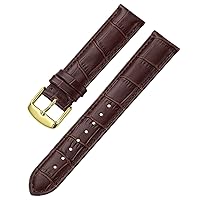Leather Watch band Alligator Grain Calfskin Replacement Strap Stainless Steel Buckle Bracelet for Men Women-18mm 19mm 20mm 21mm 22mm 24mm-Black Brown