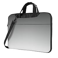 Ombre White to Black Print Large Capacity Portable Crossbody Cute Laptop Bag For Women Men, 13 14 15.6 in