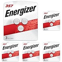 Energizer 357 Batteries, 357 Battery, 3 Count (Pack of 5)