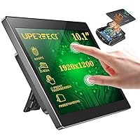 UPERFECT 10.1'' 1920x1200 Touchscreen Monitor for Raspberry Pi 4b/3b+/3b w/Rear-Housing, Fan and Stand, 10.1 inches Portable Touch Screen w/Vesa, Speaker, Type-C and HDMI