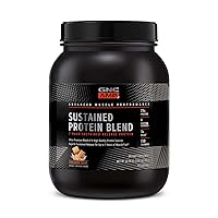 GNC AMP Sustained Protein Blend | Targeted Muscle Building and Exercise Formula | 4 Protein Sources with Rapid & Sustained Release | Gluten Free | Cinnamon Toast | 28 Servings