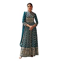 Indian Wedding heavy Georgette Front open plazzo Anarkali Fancy Muslim Dress 7796