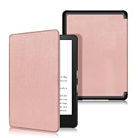 Kindle Paperwhite 2021 6.8Inch E-Reader Pu Leather Case for Kindle Paperwhite 11Th Generation E-Reader Waterproof Slim Signature Edition/Kids Shockproof Cover, Rose Gold