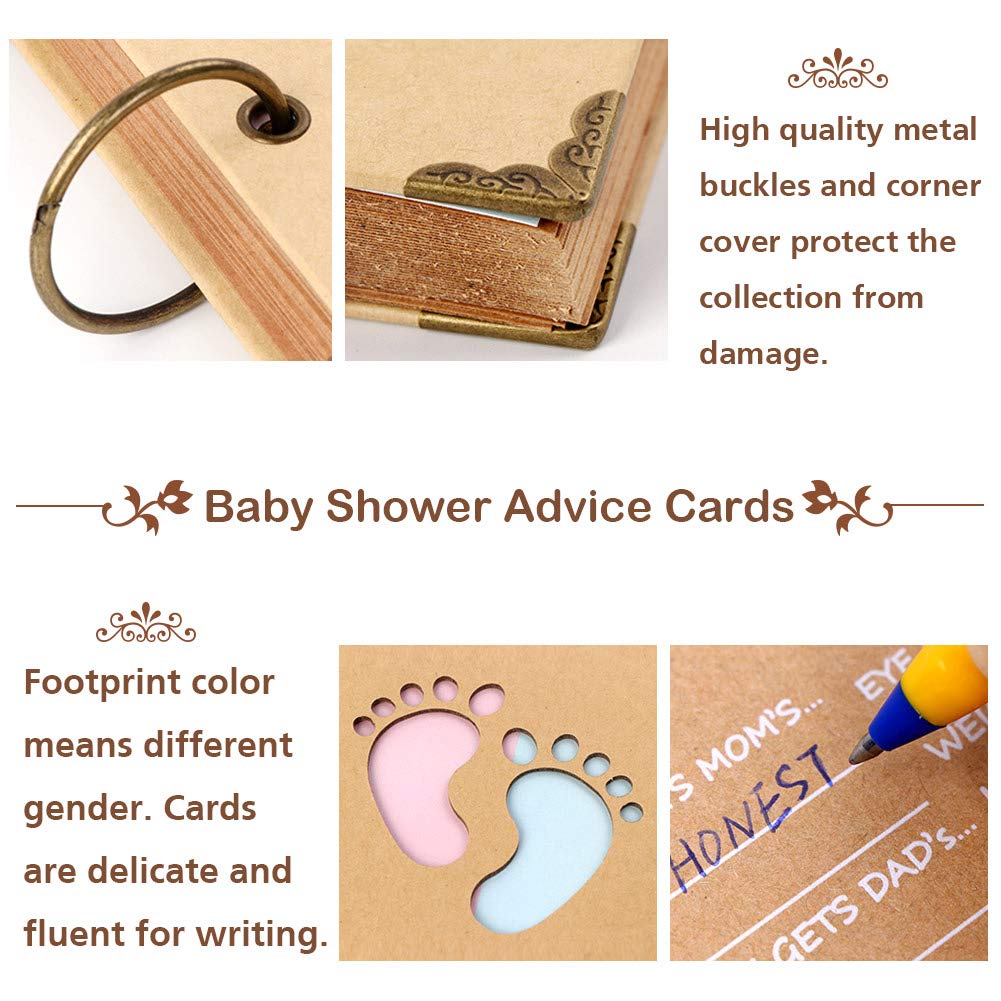 OurWarm 40Pcs Baby Shower Advice Cards, Elephant Baby Prediction Cards for Shower, Gender Reveal Games for Guest Party, Baby Shower Guest Book Cards for Girl and Boy Advice and Wishes Cards