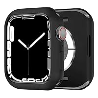 BOTOMALL Compatible with Apple Watch Case 49mm 45mm 44 42 41 40 38mm Series Ultra 8 7 6 SE 5 4 3 2 Soft Flexible TPU Thin Lightweight Protective Bumper for iWatch [No Screen] - Black 38mm