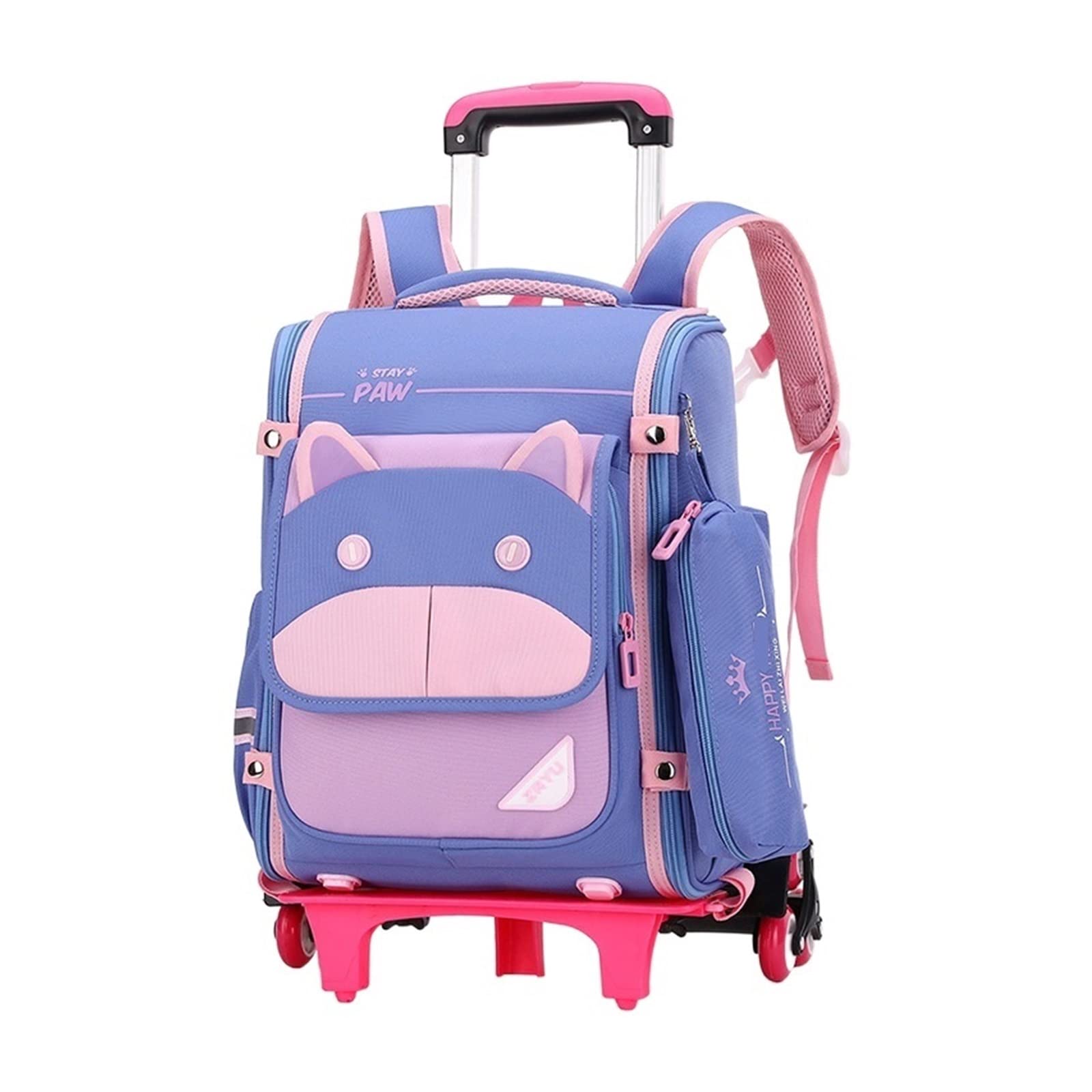 Flipkart.com | Zoroche 3D Effect Polyester Trolley School Bag with Wheels  for Kids (Pink) Waterproof Trolley - Trolley