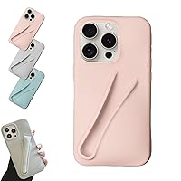 Lip Gloss Holder Phone Case, Lip Gloss Phone Case, Phone Case with Lipgloss Holder, Liquid Silicone Camera Protection Phone Case for iPhone 13 14 15 Pro Max (Pink, for iPhone 15Pro)