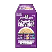 Stella & Chewy’s Carnivore Cravings Savory Shreds Canned Wet Cat Food Variety Pack – (2.8 Ounce Cans, Case of 12)