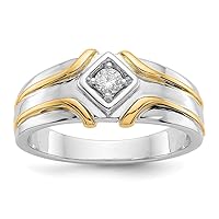 14k Two tone Gold Diamond Mens Ring Size 10 Jewelry Gifts for Men