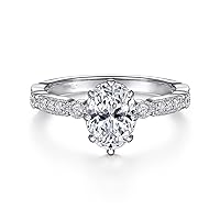2.50 CT Oval Cut Moissanite Engagement Ring In 14K White Gold & 925 Sterling Silver Vintage Ring Wedding Ring Anniversary Ring Gift For Her