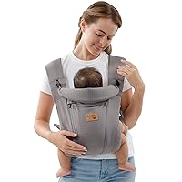 New Upgrade Ergonomic Baby Carrier Newborn Toddler Wrap Carrier,Hands Free Baby Sitting Support Sling,Breathable,Perfect for Infants/Chest Sling for Babies Shower Gift (Dark Grey)