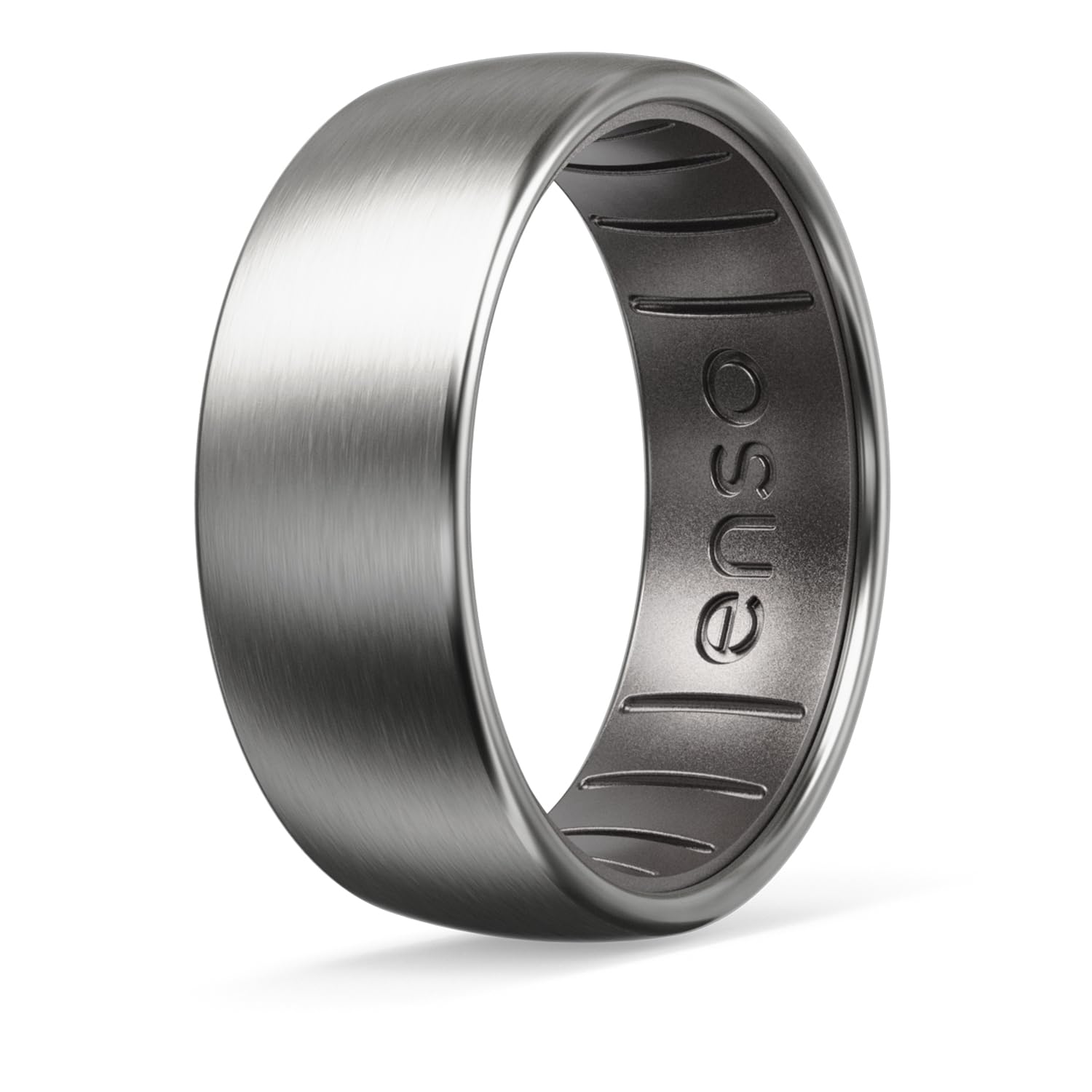 Enso Rings Hybrid Rings - Durable Brushed Outer Metal - Comfortable and Premium Inner Silicone
