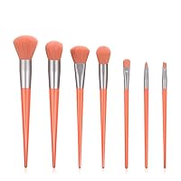 ORIGIN ENVY 7 Pcs Makeup Brushes Set Eye Shadow Foundation Powder Eyeliner Eyelash Lip Make Up Brush Cosmetic Beauty Tool Kit (Orange)