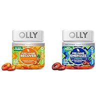OLLY Post-Game Recovery & Pre-Game Energize Workout Gummy Rings Bundle - Pineapple Punch & Berry Lime Flavors, 50 Count
