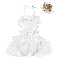 Baby Girl 1st Birthday Outfit Boho One Ruffle Lace Romper Princess Tutu Backless Dress Photoshoot Party Clothes