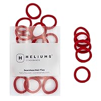 Heliums Small Hair Ties - Red - 1 Inch Seamless No-Damage Ponytail Holders for Kids, Braids and Thin Hair - 20 Count