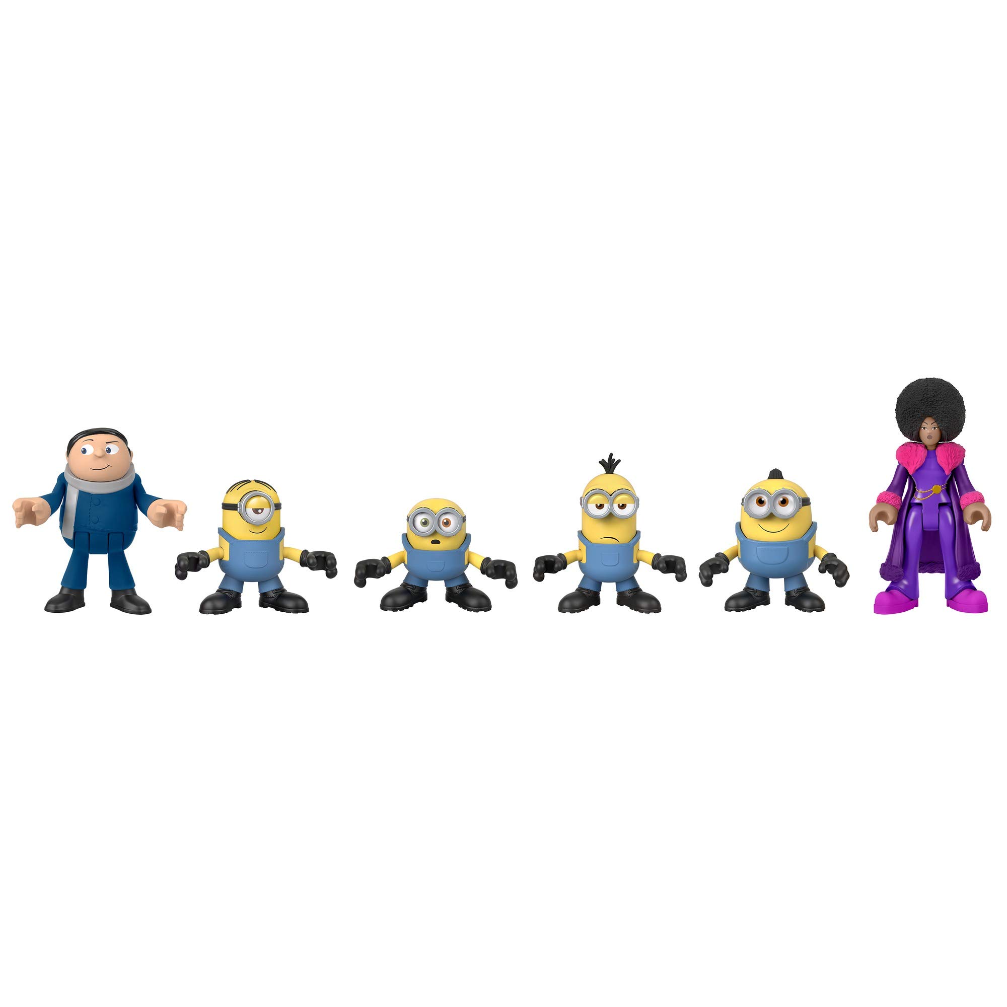 Imaginext Minions The Rise of Gru Figure Pack, Set of 6 Poseable Movie Characters for Preschool Kids Ages 3 and Up