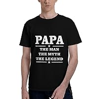 Papa The Man The Myth The Legend Men's Short Sleeve T-Shirts Casual Top Tee
