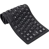 Lazmin112 85 Key Mute Keyboard,Wired USB Silicone Keyboard Waterproof and Dustproof Soft Silicone Keyboard Folding Games Keyboard Soft Touch Keyboard for PC Laptops(black)