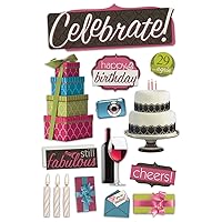 Paper House Productions STDM-0187E 3D Cardstock Stickers, Celebrate (3-Pack)