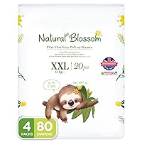 Easy Pull-up Diaper Pants | Size (6) 4T-5T (33 lbs+) | 80 Count (20ea*4packs) | Vegan - Super Soft - Hypoallergenic - Ultra-Slim