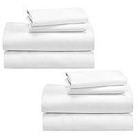 California Design Den 100% Cotton 2-Pack Sheets Set for Queen Size Bed, Soft & Durable Queen Sheet Sets Deep Pockets, Queen Sheet Set with Sateen Weave, Cooling Sheets (White)
