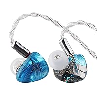 Linsoul Kiwi Ears Orchestra Lite Performance Custom 8BA in-Ear Monitor IEM with Detachable 4-core 7N Oxygen-Free Copper OFC Cable, Handcrafts Faceplate for Audiophile Studio Musician (Blue)