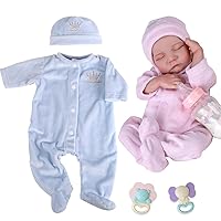 Aori Reborn Baby Dolls 18'' Newborn Dolls with Pink Outfit Accessories for 17-20 Inch Newborn Girl