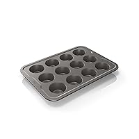 Ninja B30212 Foodi NeverStick Premium 12 Cup Muffin Pan, Nonstick, Oven Safe up to 500⁰F, Dishwasher Safe, Grey