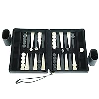 Magnetic Portfolio Backgammon Set - Small Travel Case, Black