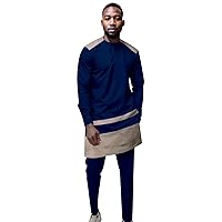 African Men Clothing Dashiki 2 Piece Set Male Shirt Pants Suits Casual Wedding Party Church Outfits Attire