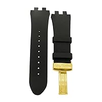 Broadway Watch Black 26mm Rubber Band Gold Color Buckle