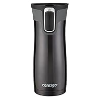 West Loop Stainless Steel Vacuum-Insulated Travel Mug with Spill-Proof Lid, Keeps Drinks Hot up to 5 Hours and Cold up to 12 Hours, 16oz Black