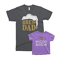 Threadrock Brew Dad & Micro Brew - Father Baby Toddler Matching Shirts Set